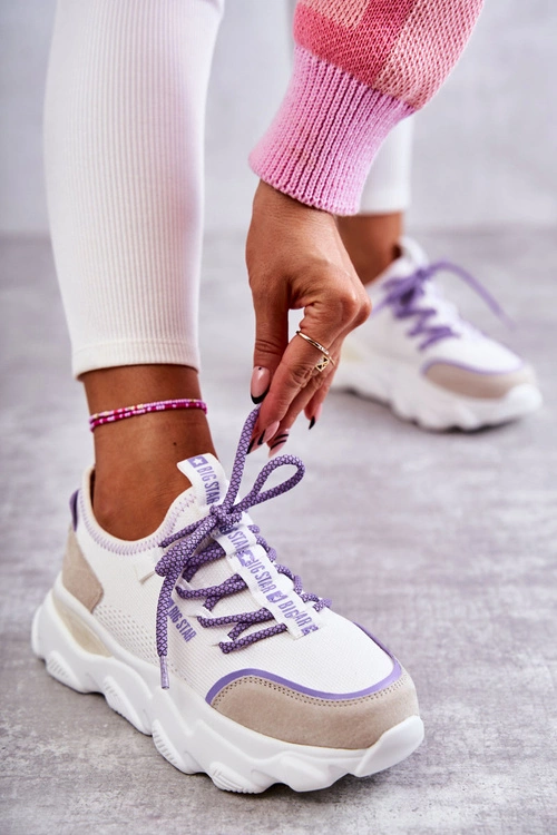 Damskie Sneakersy Memory Foam System Big Star KK274029 Białe