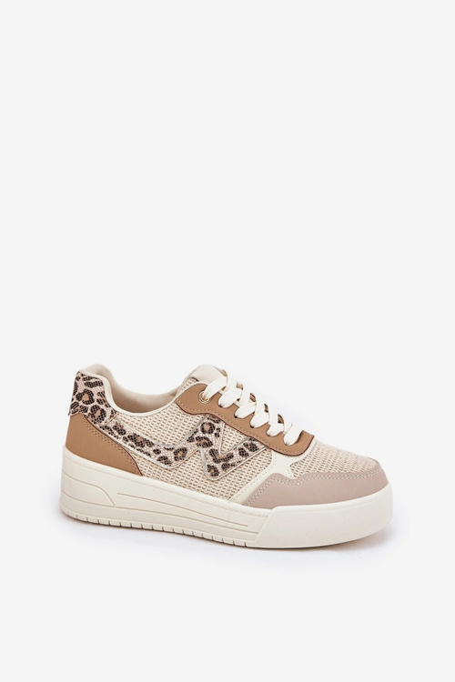 Buty Sportowe Damskie Na Platformie Panterka Khaki Lorori