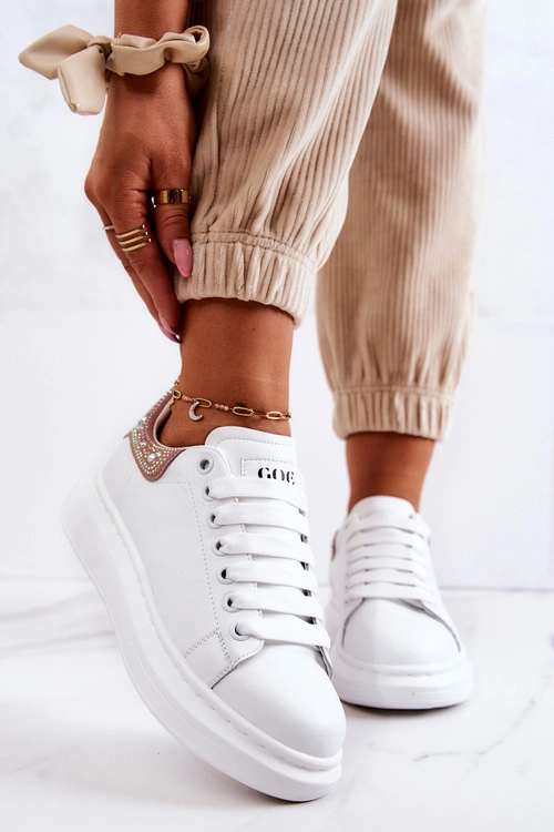 Damskie Buty Sportowe GOE JJ2N4051 Biało-Różowe