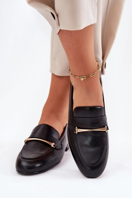 Skórzane Półbuty Mokasyny Damskie Maciejka K6809-01 Czarne