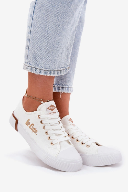 Trampki Materiałowe Damskie Lee Cooper LCW-25-31-3428L Białe