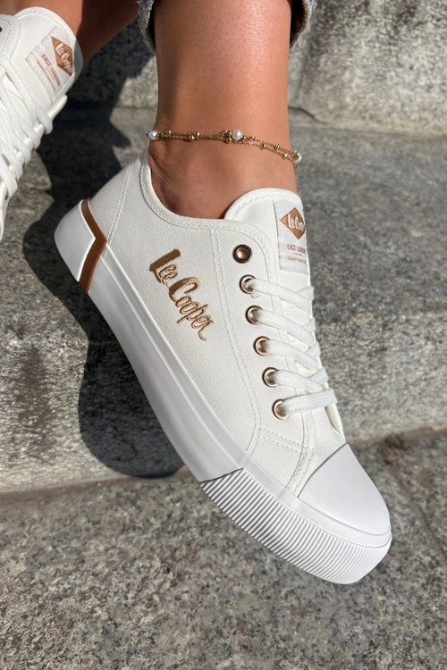 Trampki Materiałowe Damskie Lee Cooper LCW-25-31-3428L Białe