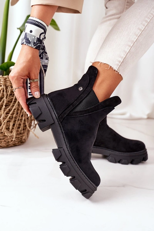 Ocieplane Botki Sztyblety Czarne Good Idea