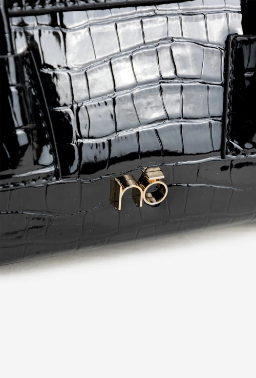 Mała Torebka Kuferek Z Tłoczonym Wzorem NOBO BAG5800-M20 Czarna