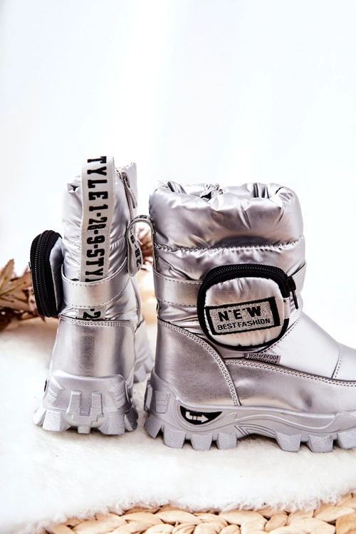 Dziecięce Ocieplane Śniegowce Z Nerką Srebrne Nereyda