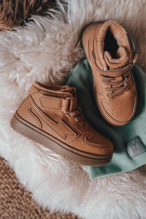 Dziecięce Wysokie Ocieplane Buty Sportowe Camel Clafi