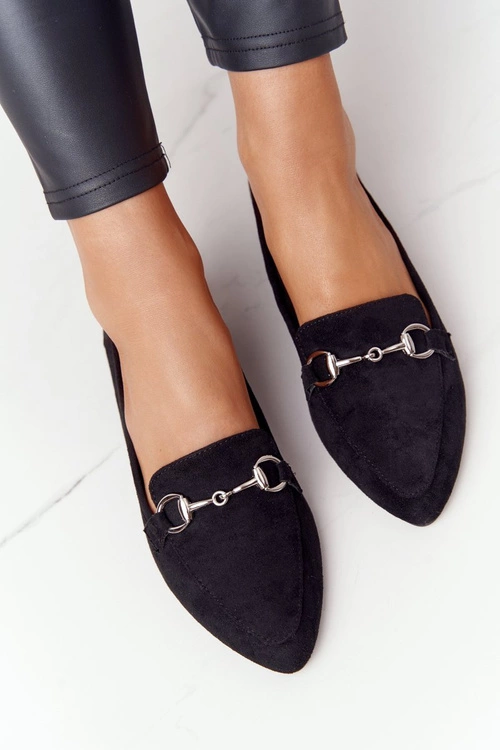 Damskie Mokasyny Sergio Leone MK711 Zamszowe Czarne