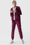 Bluza Damska Dresowa Z Kapturem Rozpinana Bawełniana 4F Fioletowa 4FWMM00TSWSF1467-51S