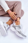 Damskie Lekkie Sportowe Buty Big Star LL274375 Biało-Szare