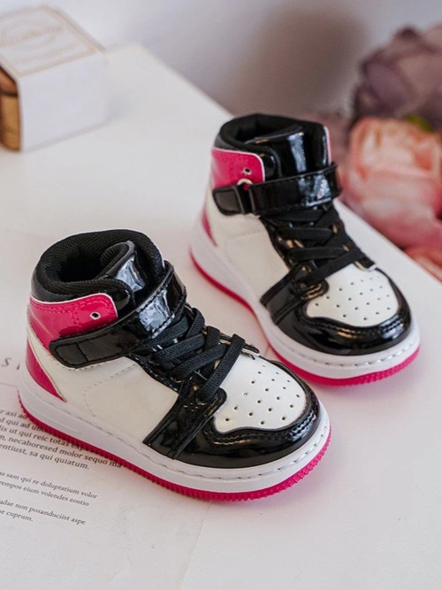 Dziecięce Buty Sportowe Lakierowane Różowo-Białe Milara