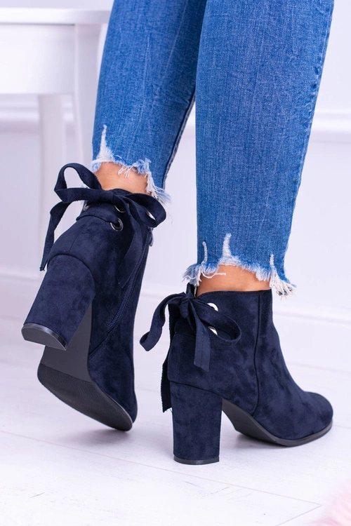 Sergio Leone Granatowe Botki Na Słupku Zamsz Symfonia