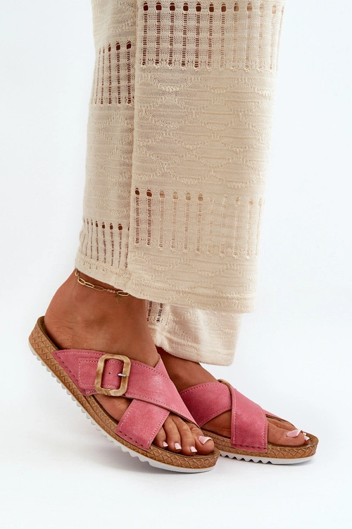 Wygodne Klapki Damskie Z Klamrą Inblu VO000012 Różowe