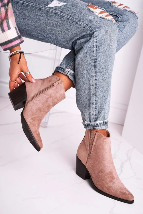 Damskie Botki Na Obcasie Khaki Loud