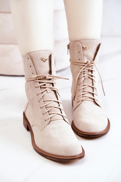 Botki Zamszowe Nicole Jasnobeżowe 2697