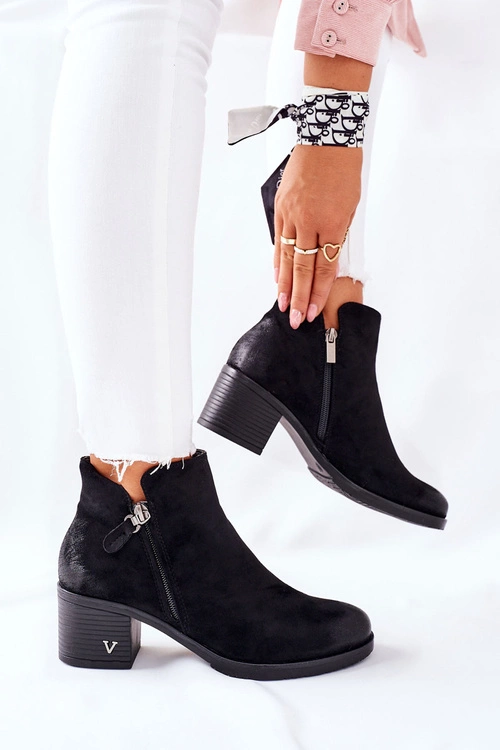 Botki Damskie Zamszowe Czarne Bellarena