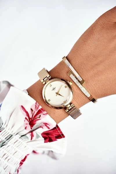 Damski Zegarek Michael John Złoty Maqiato