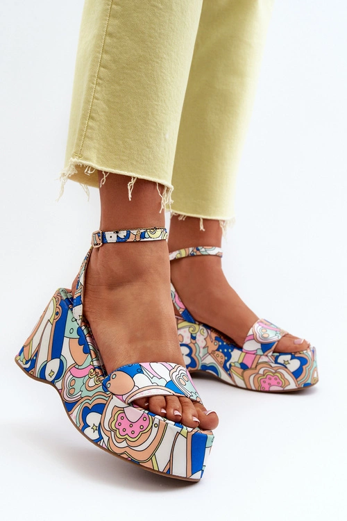 Wzorzyste Sandały Na Platformie I Koturnie Multikolor Wiandia