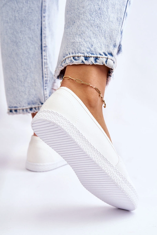 Damskie Wsuwane Tenisówki Big Star LL274201 Białe