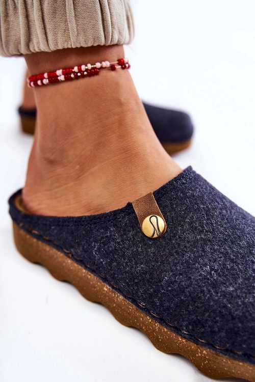 Domowe Papcie Klapki Profilaktyczne Inblu DK-08-041 Granatowe