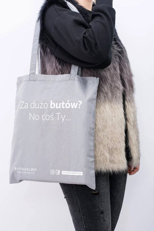 Szara Płócienna Torba Za Dużo Butów