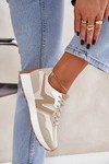 Buty Sportowe Sneakersy Damskie Beżowe Britma