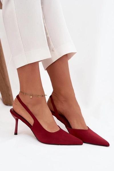 Szpilki Z Odkrytymi Piętami Bordowe Lenira