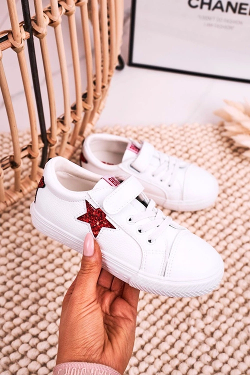 Dziecięce Skórzane Trampki Z Gwiazdą BIG STAR DD374102 Białe