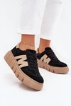 Zamszowe Damskie Sneakersy Na Platformie Vinceza 79561 Czarne