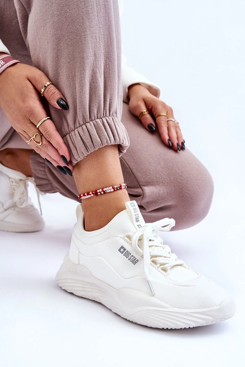 Damskie Sneakersy Memory Foam System Big Star LL274417 Białe