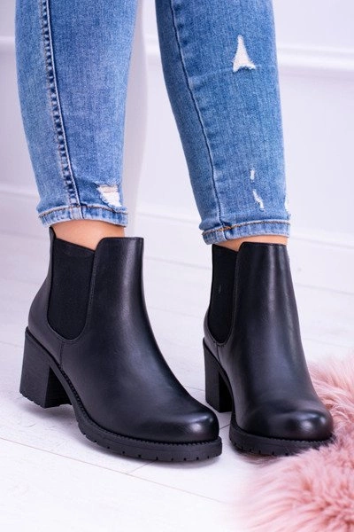 Sergio Leone Czarne Botki Na Słupku Tulso