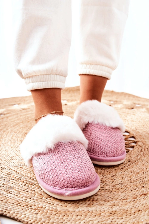 Papcie Ocieplane Z Futerkiem Ciemnoróżowe Flamarin