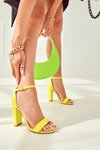 Sandały Damskie Na Słupku Żółte Neon Anastasie