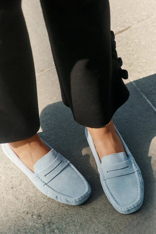 Zamszowe Mokasyny Damskie Big Star RR274943 Niebieskie