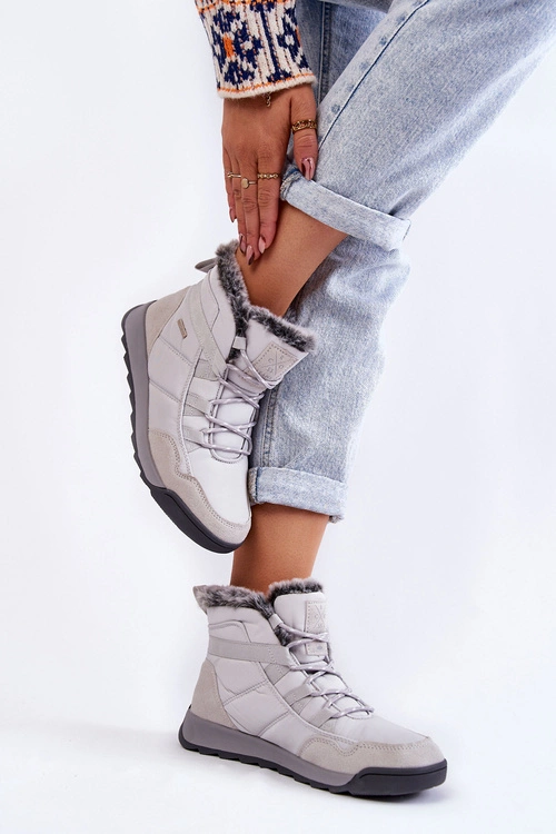 Damskie Ocieplane Śniegowce Cross Jeans KK2R4015C Szare