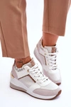 Damskie Sneakersy Na Koturnie Białe Chevre