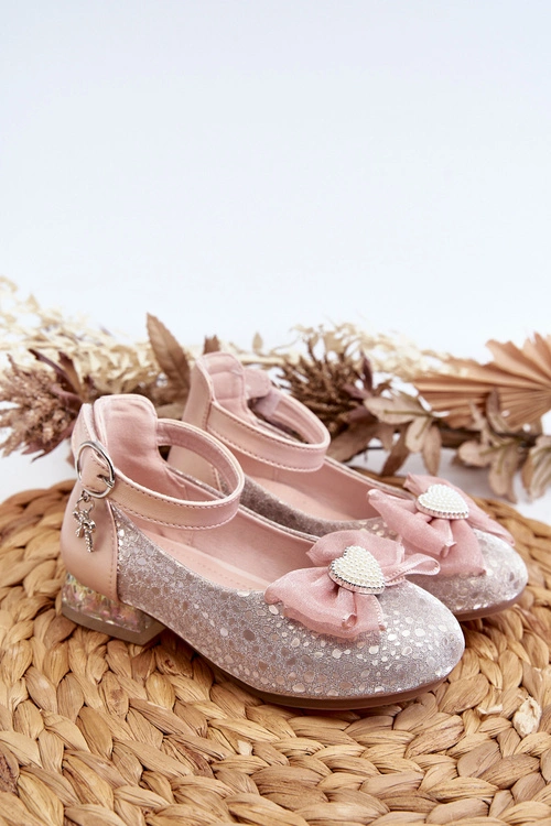 Balerinki Dziecięce Z Kokardą Różowe Nanthea