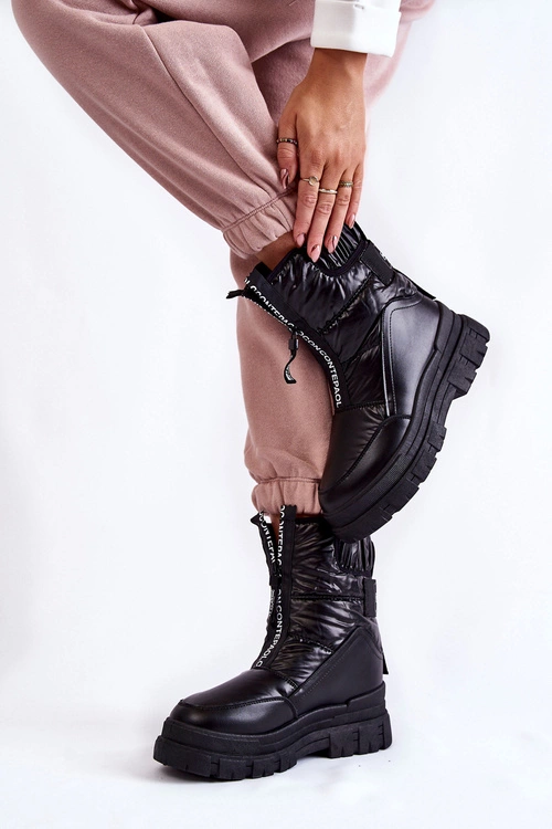 Damskie Wygodne Śniegowce Czarne Elodia