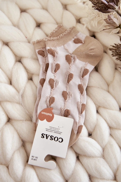 Damskie Skarpetki W Serca Cosas Beżowe