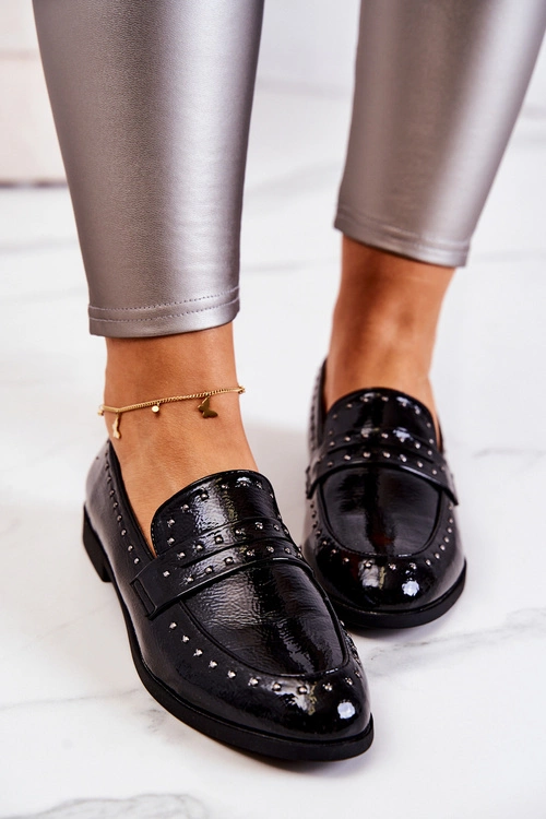 Lakierowane Mokasyny Z Dżetami La.Fi 210016B-LA Czarne