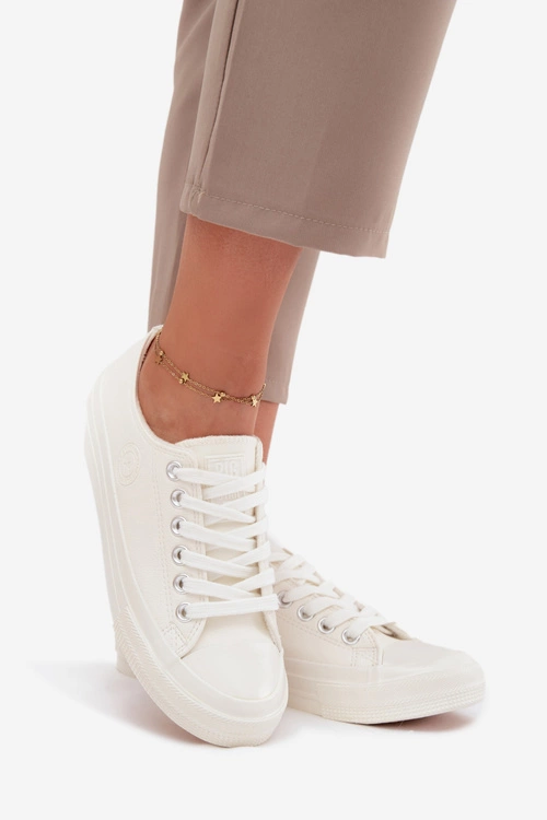 Ocieplane Niskie Trampki Damskie Big Star OO274927 Białe