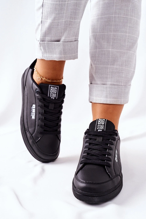 Damskie Skórzane Tenisówki Memory Foam BIG STAR II274320 Czarne