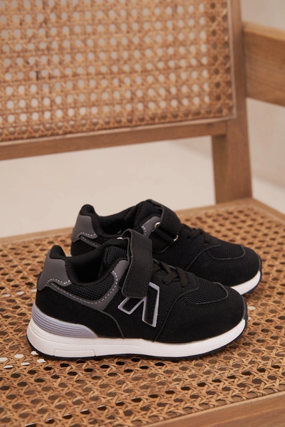 Buty Sportowe Sneakersy Dziecięce Na Rzep Czarne Galisse