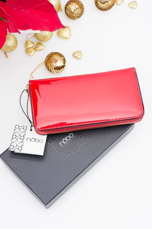 Czerwony Damski Lakierowany Portfel Nobo
