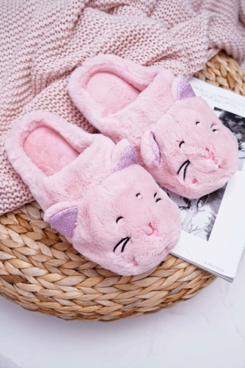 Kapcie Damskie Kotki z Uszami Różowe Sleppyhead