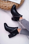 Botki Damskie Na Obcasie Z Gumkami Czarne Vista