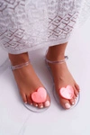 Sandały Damskie Płaskie Gumowe Serduszko Coral Imanda