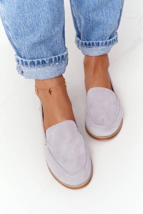 Damskie Półbuty Wsuwane Zamszowe Szare Twinky