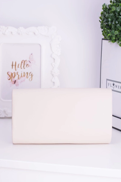 Beżowa Kopertówka Torebka na Łańcuszku