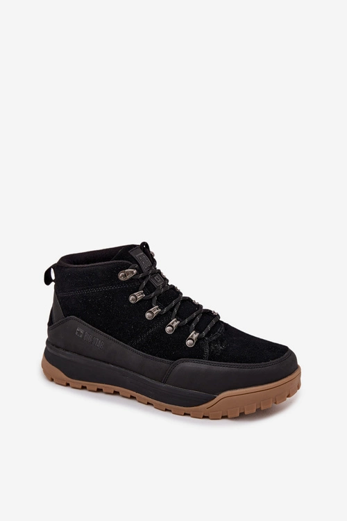 Zamszowe Buty Trekkingowe Męskie Big Star SS174265 Czarne