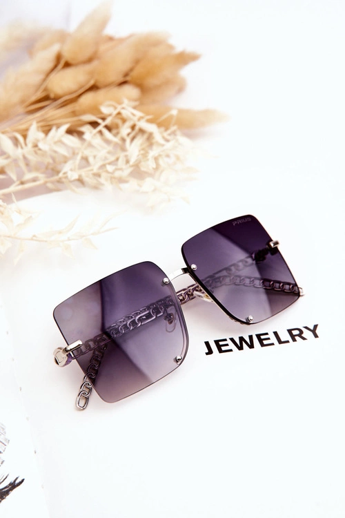 Kwadratowe Okulary Przeciwsłoneczne Prius V508 Srebrno-Czarne